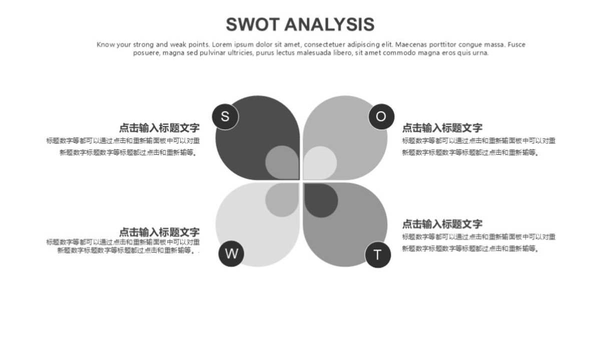 灰色SWOT分析图表