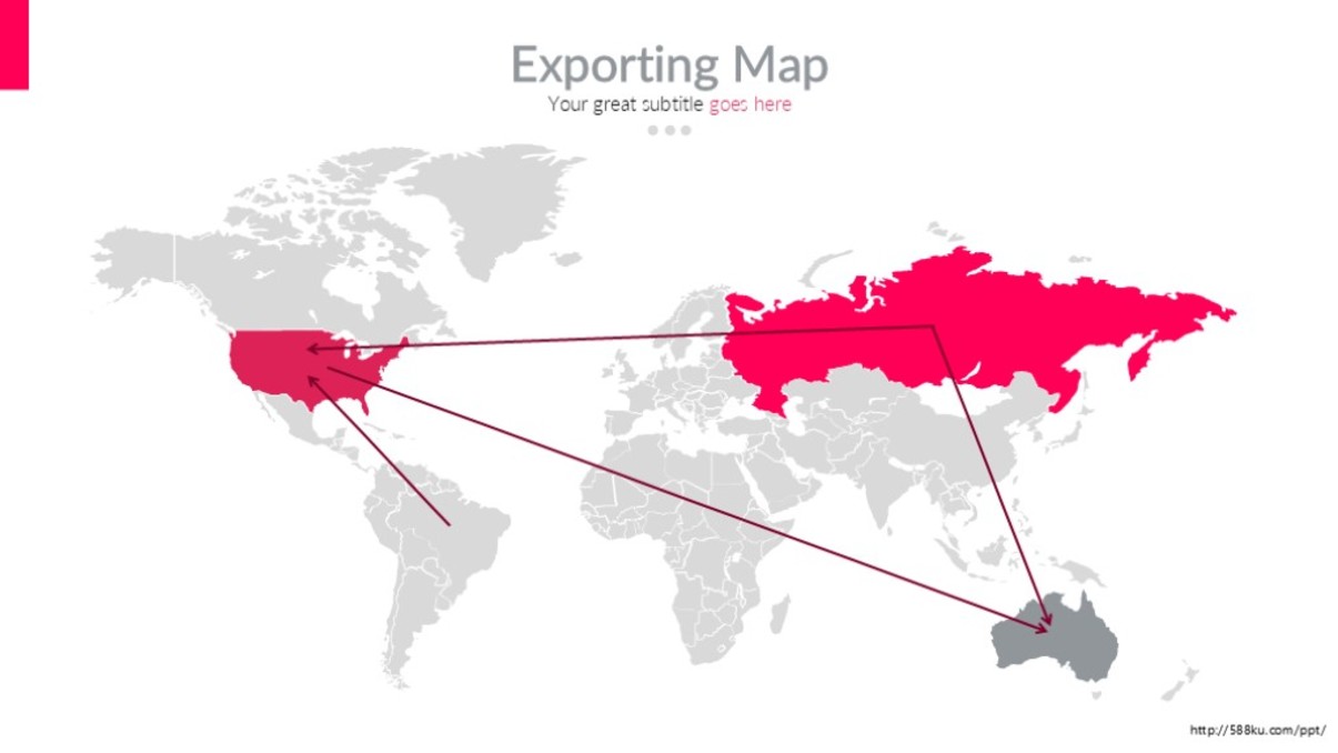 红色世界地图图表